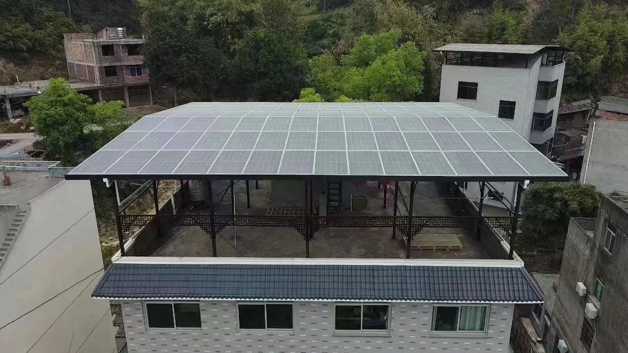 梧州15kw+10kwh自建别墅家庭光伏储能系统